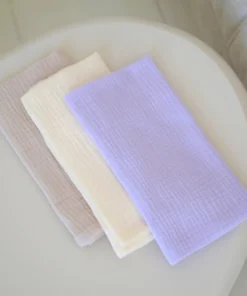 Sada 3 mušelínových plienok SeiMia - fialová