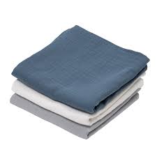 Sada 3 mušelínových plienok BimBla- modrá