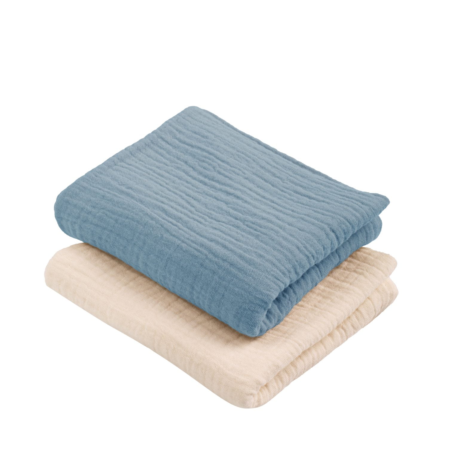 Mušelínové plienky 2 ks 50x60 cm, béžová a modrá