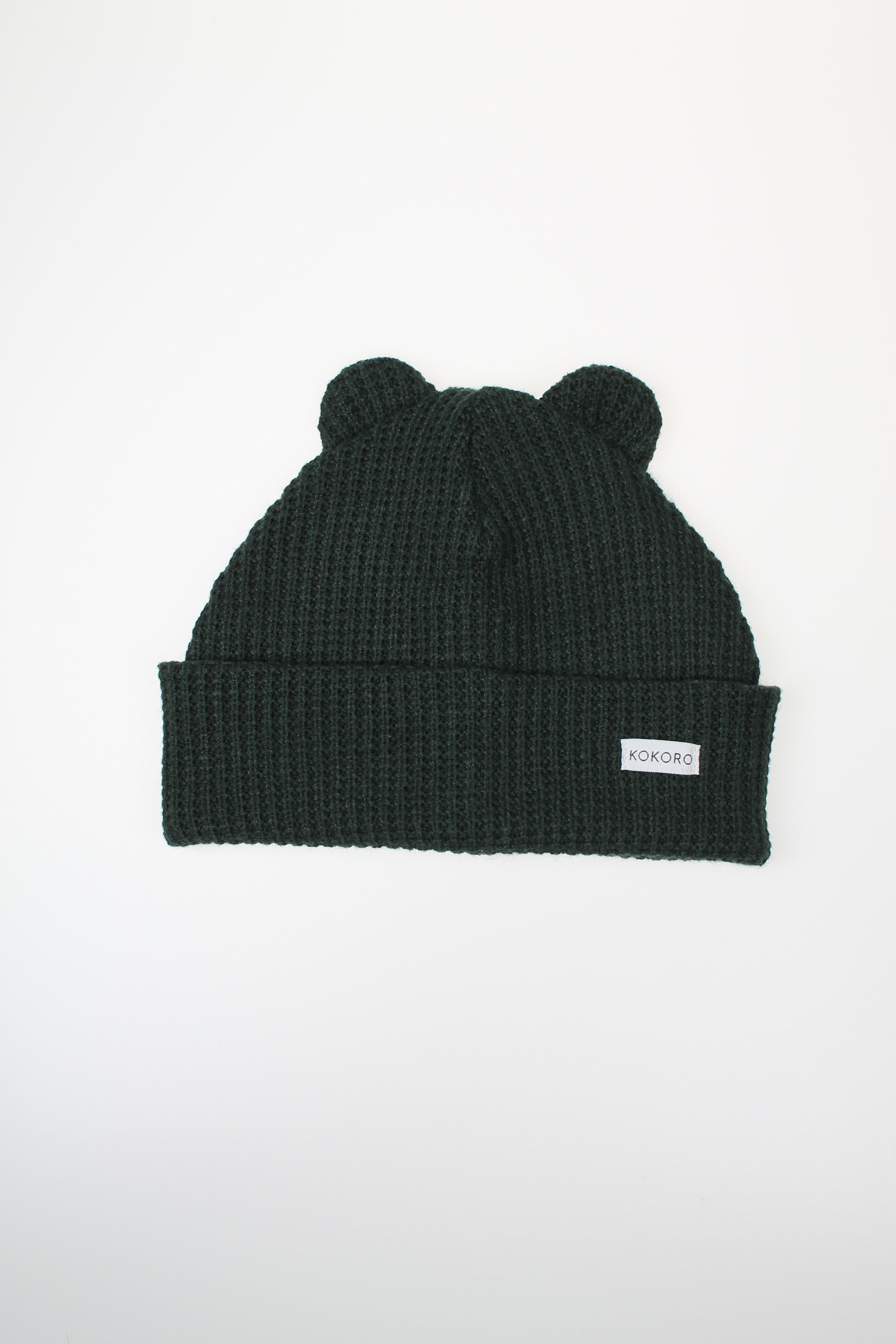 Kokoro zimná čiapka s uškami - tmavozelená